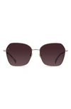 Raen Zhana 57mm Tinted Aviator Sunglasses In Satin Rose Gold / Solaris