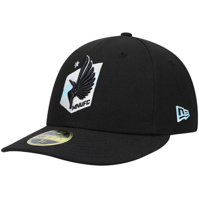 New Era Black Minnesota United Fc Primary Logo Low Profile 59fifty Fitted Hat