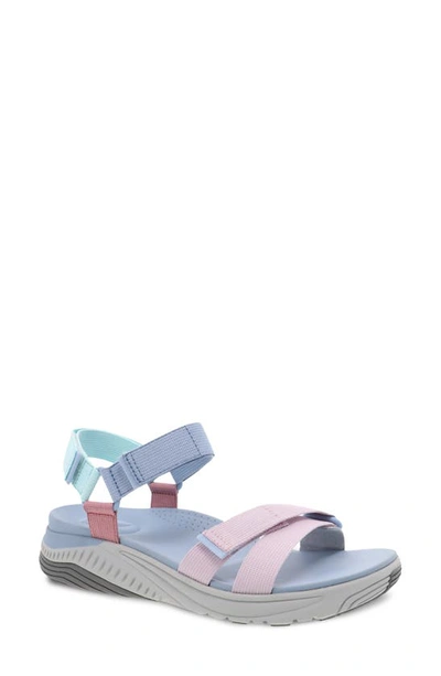 Dansko Racquel Ankle Strap Sport Sandal In Sky Multi Webbing