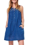 Faherty Isha Sleeveless Organic Cotton Dress In Indigo