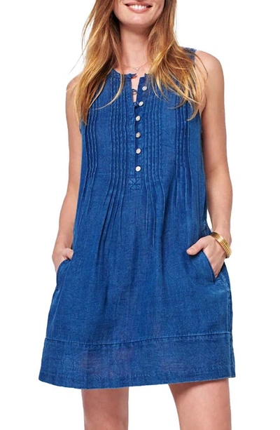 Faherty Isha Sleeveless Organic Cotton Dress In Indigo