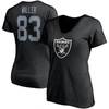 Fanatics Women's  Darren Waller Black Las Vegas Raiders Player Icon Name And Number V-neck T-shirt In Black