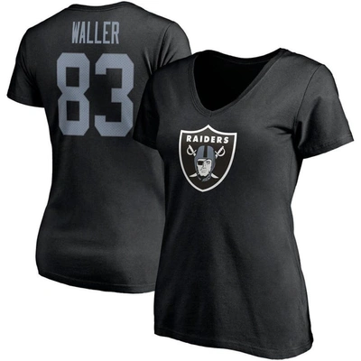 Fanatics Branded Darren Waller Black Las Vegas Raiders Player Icon Name & Number V-neck T-shirt