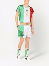 Dolce & Gabbana Italia Multicolored Colour-block Track Shorts In Multicolour