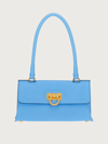 Ferragamo Mini Trifolio Leather Shoulder Bag In Blue