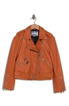 Walter Baker Allison Leather Moto Jacket In Sienna