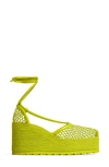 Bottega Veneta Web Espadrille Platform Wedge In Green