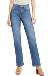 Jeanerica Eiffel Stretch High-rise Organic Cotton Straight-leg Jeans In Medium Blue
