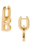 BALENCIAGA XS B CHAIN EARRINGS