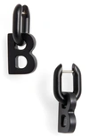 BALENCIAGA XS B CHAIN EARRINGS