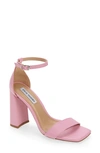 Steve Madden Tiaa Ankle Strap Sandal In Pink Leath