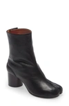 Maison Margiela Tabi Leather Boot In Black