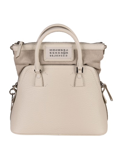 Maison Margiela Top Zip Smooth Tote In White