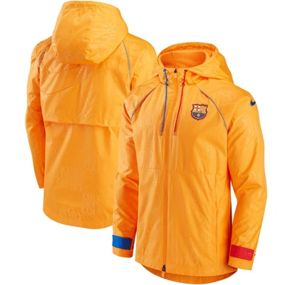 Nike Men's  Fc Barcelona Awf Graphic Soccer Jacket In Orange