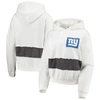 REFRIED APPAREL REFRIED APPAREL WHITE NEW YORK GIANTS SUSTAINABLE CROP DOLMAN PULLOVER HOODIE