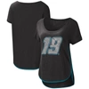 G-iii 4her By Carl Banks Black Martin Truex Jr Rookie Scoop Neck T-shirt In Black