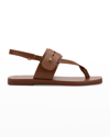 Mercedes Castillo Adria Napa Thong Flat Sandals In Almond