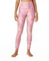 Beyond Yoga Caught In The Midi Cheetah-print Leggings In Chai Iris Melt