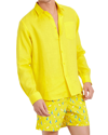 Vilebrequin Men's Caroubis Solid Linen Sport Shirt In Bouton Dor