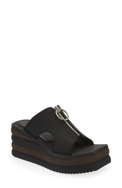 Stella Mccartney Scuba Platform Slide Sandal In 1000 Black