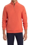 Bugatchi Cotton Blend Quarter Zip Pullover In Paprika