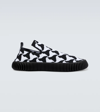 Bottega Veneta Ripple Wave Patter Slip-on Sneakers In Black