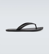 Maison Margiela Green Patent Tabi Flip Flops In Black Raven