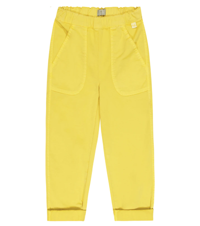 Il Gufo Kids' Cotton Pants In Acid Yellow