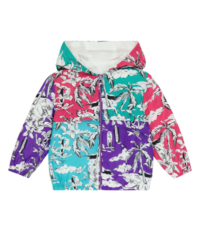 Moncler Babies' Palm-tree Print Jacket In Pink