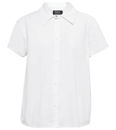 Apc Marina Short-sleeved Cotton Shirt In White