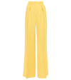 Sportmax Single-pleated Stella Flax Blend Palazzo Pants In Giallo