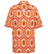 Etro Women's Rocket Printed Cotton Shirt In Arancio