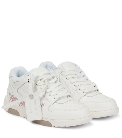Off-white Out Of Office Leather Sneakers In White Pink
