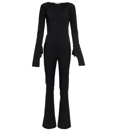 Acne Studios Long-sleeve Twill Jumpsuit In Schwarz