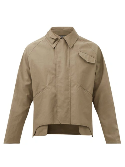 Fendi Cropped Coated-linen Jacket In Beige