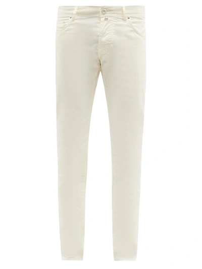 Jacob Cohen Nick - Velvet Slim-fit Trousers In Cream