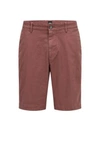 Hugo Boss Slim-fit Regular-rise Shorts In Stretch Cotton In Dark Red