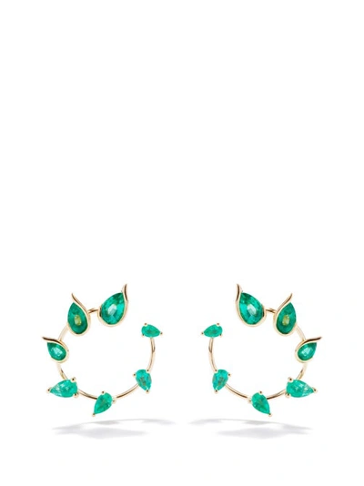 Fernando Jorge Flicker 18-karat Gold Emerald Hoop Earrings