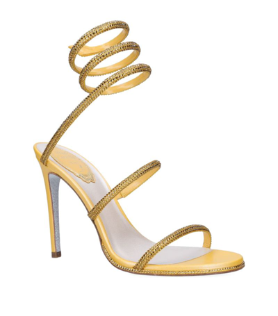 René Caovilla Embellished Cleo Sandals 105 In Yellow