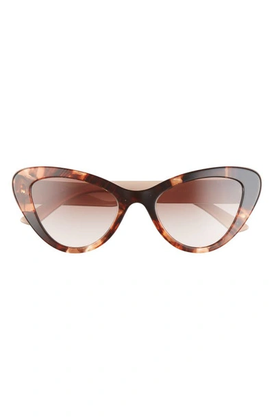 Prada 52mm Cat Eye Sunglasses In Caramel Tortoise/brown Gradien