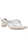 Natori Bay Metallic Thong Sandals In Brushed Silver