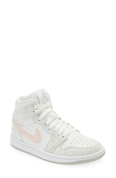 Jordan Air  1 Mid Se Sneaker In Iron Ore/ Atmosphere/ White