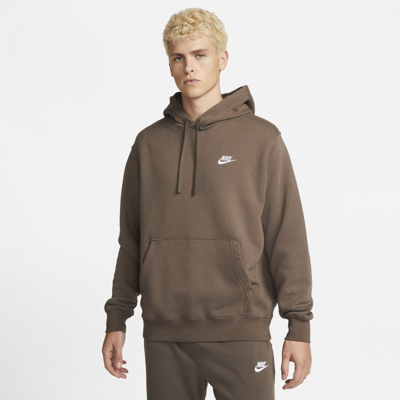 Nike Sportswear Club Fleece Pullover Hoodie In Ironstone,ironstone,white