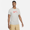 Nike Court Dri-fit Men's Swoosh Tennis T-shirt In Dark Grey Heather