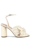 LOEFFLER RANDALL CAMELLIA PLEATED KNOT HEELED SANDAL