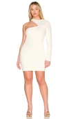 Gauge81 Tinino One-sleeve Ribbed-knit Mini Dress In Ivory