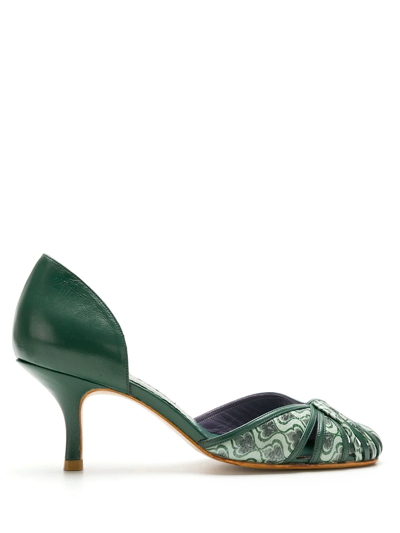 Sarah Chofakian Leather Sarah Pumps In Green