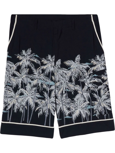 Palm Angels Palms-print Bermuda Shorts In Black