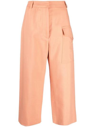 Stella Mccartney Cropped Straight-leg Trousers In Orange