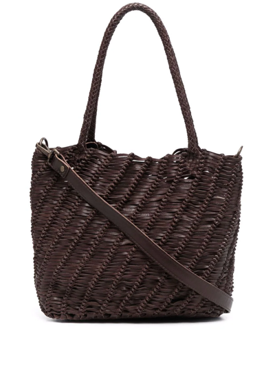 Officine Creative Susan 02 Woven Tote Bag In Coffee